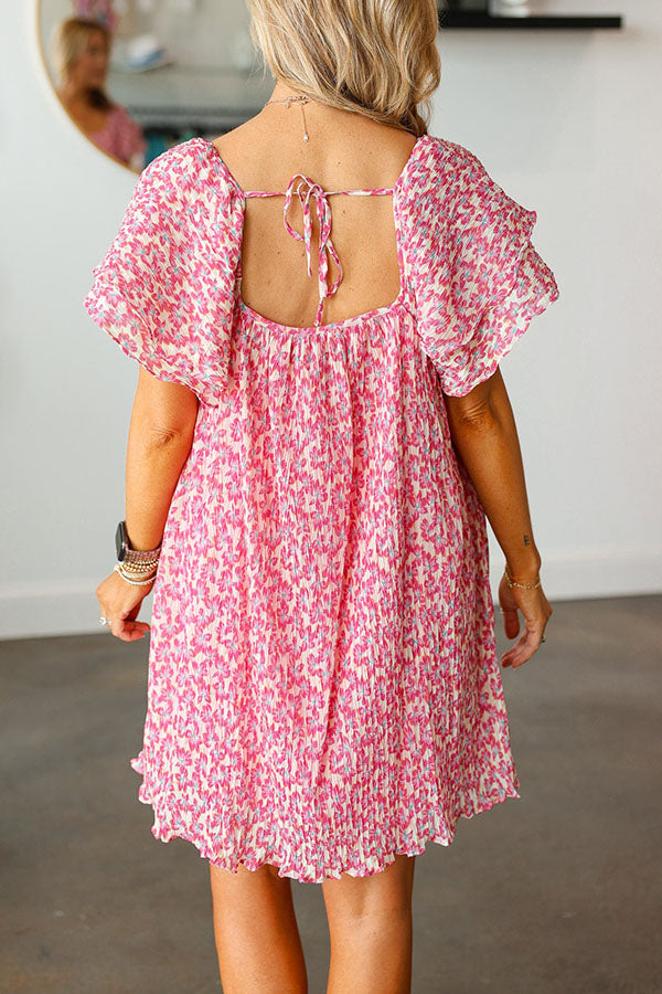 Floral Tie Back Mini Dress