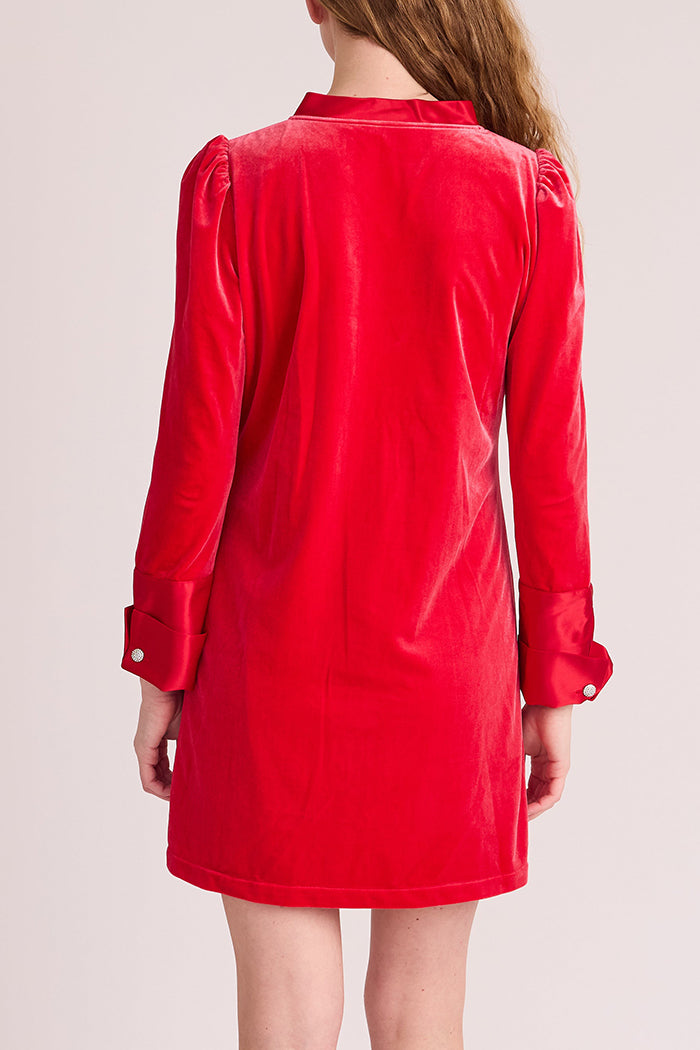 Casual V-Neck Velvet Dress