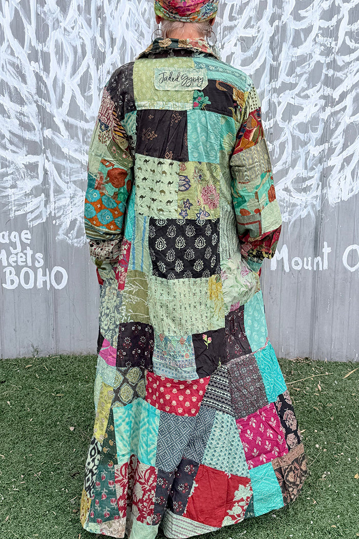 Pocketed Patchwork Long Duster
