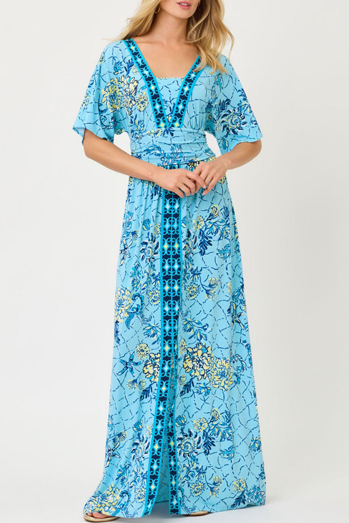 Floral Print Slit Maxi Dress