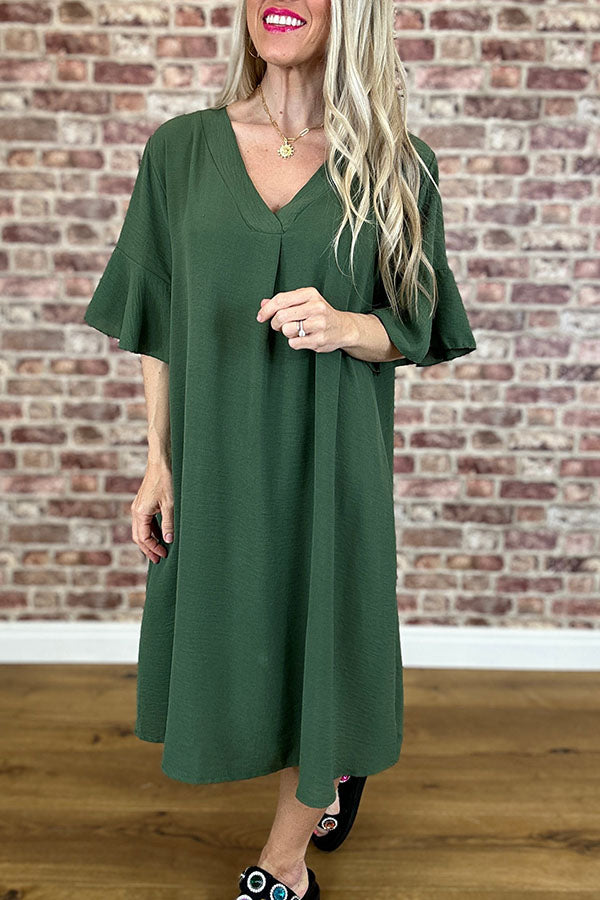 Casual Frill Sleeve Dress
