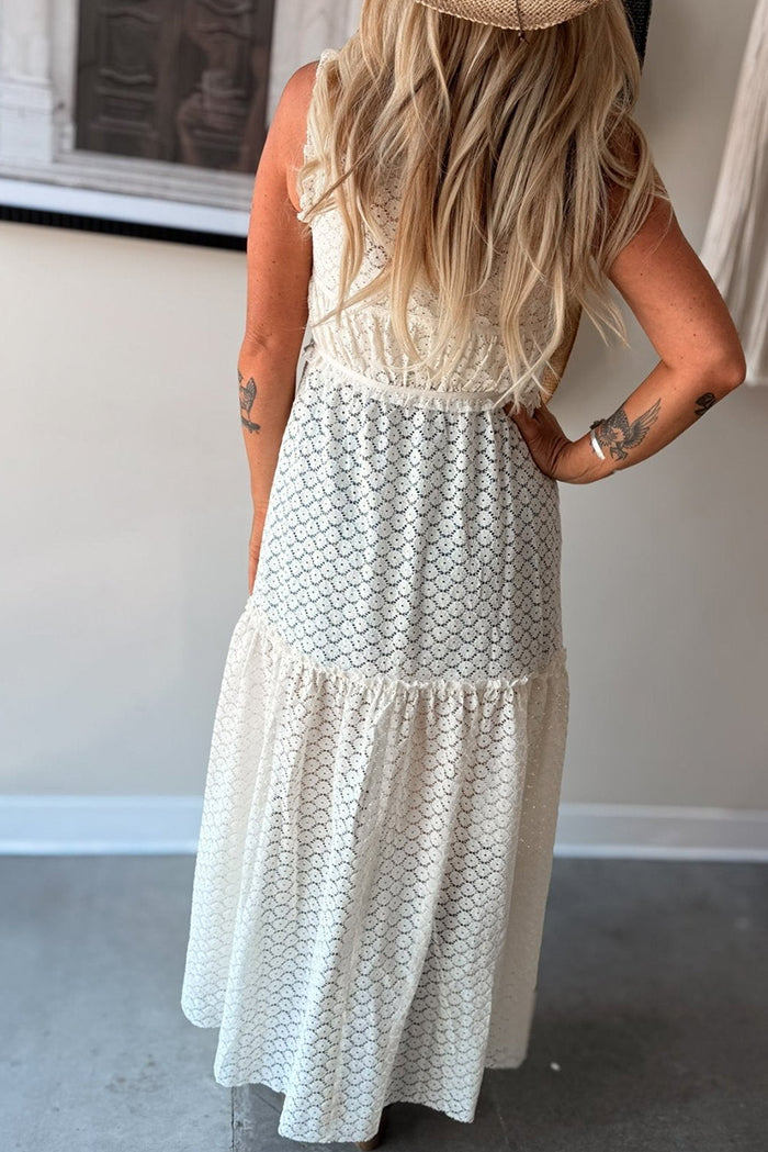 Sleeveless Crochet Lace Maxi Top