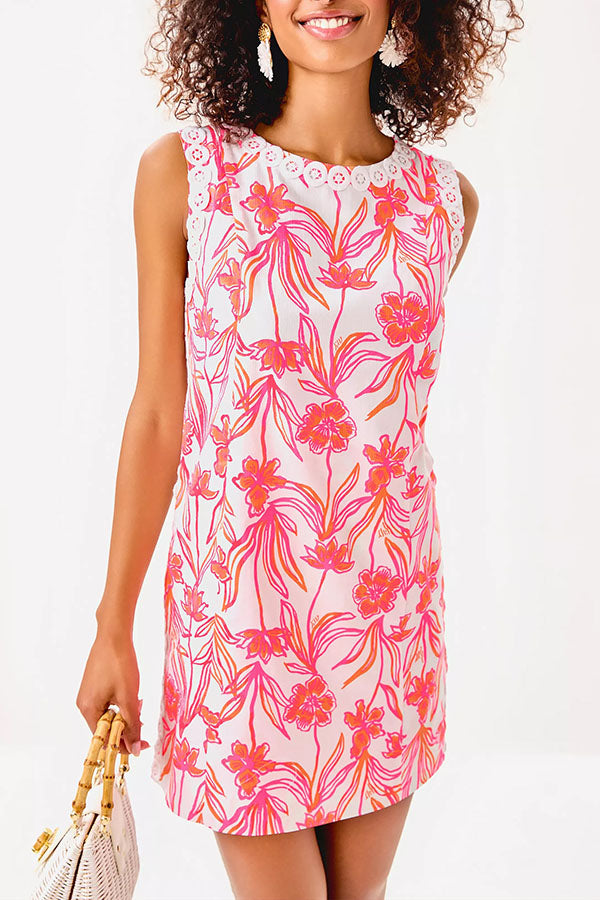 Flower Lace Sleeveless Romper