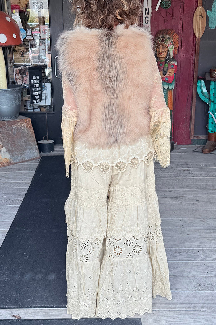 Flowy Ruffle Eyelet Pants