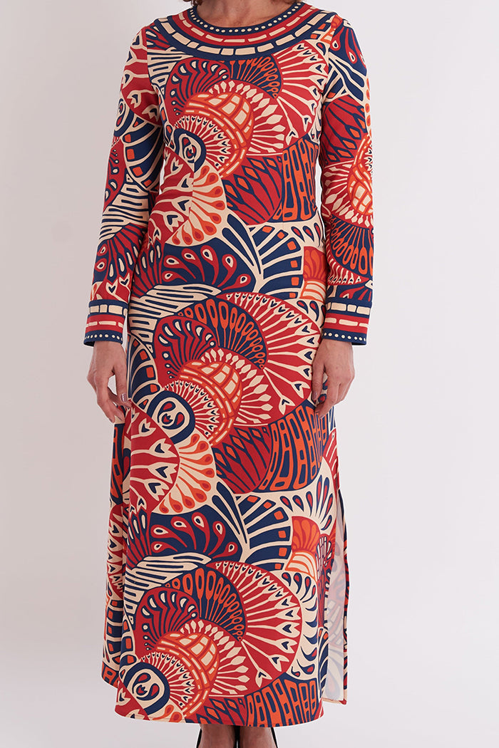 Bohemian Geometric Print Maxi Dress