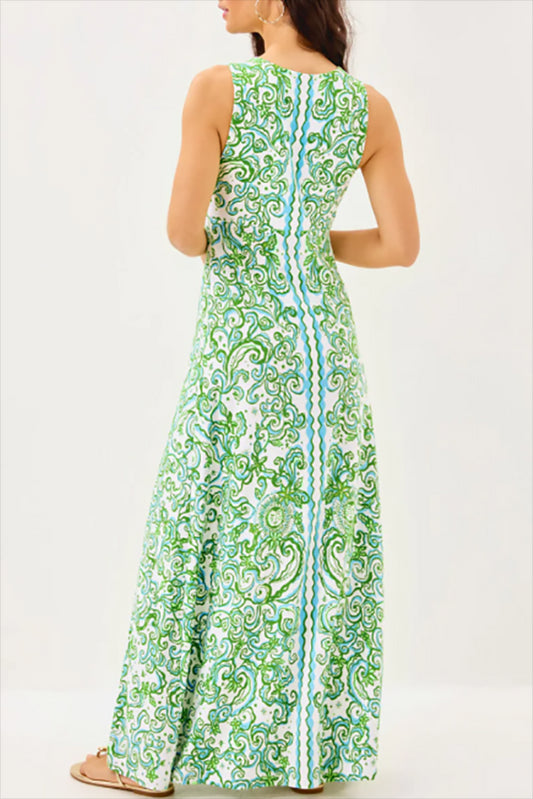 Vine Pattern Maxi Dress