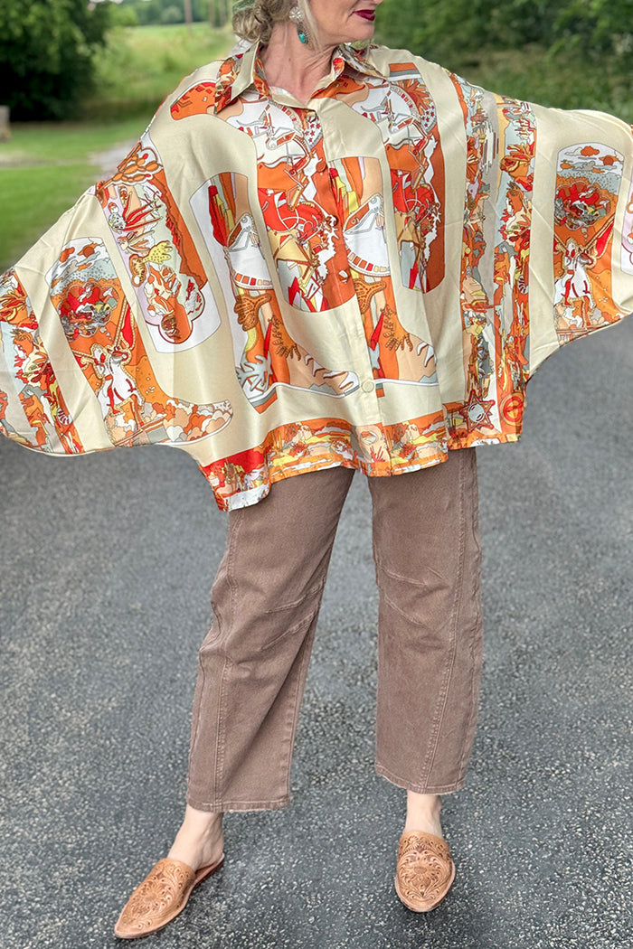Batwing Sleeve Western Top