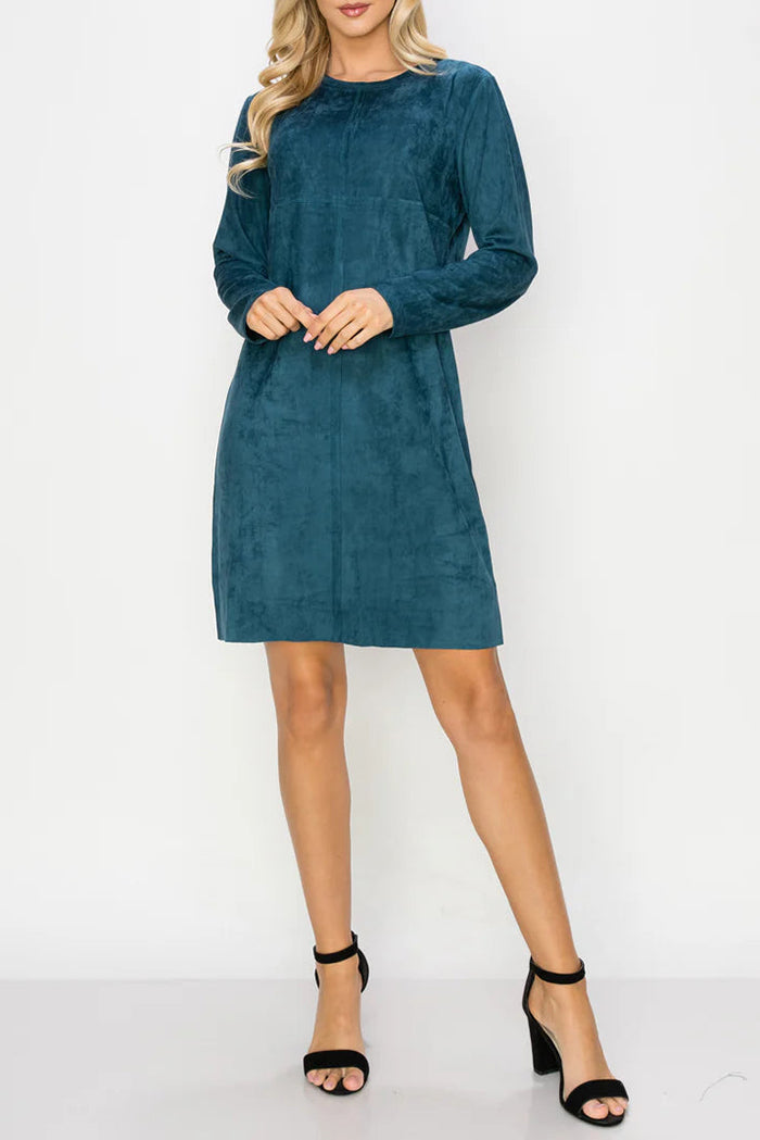 Faux Stretch Suede Dress