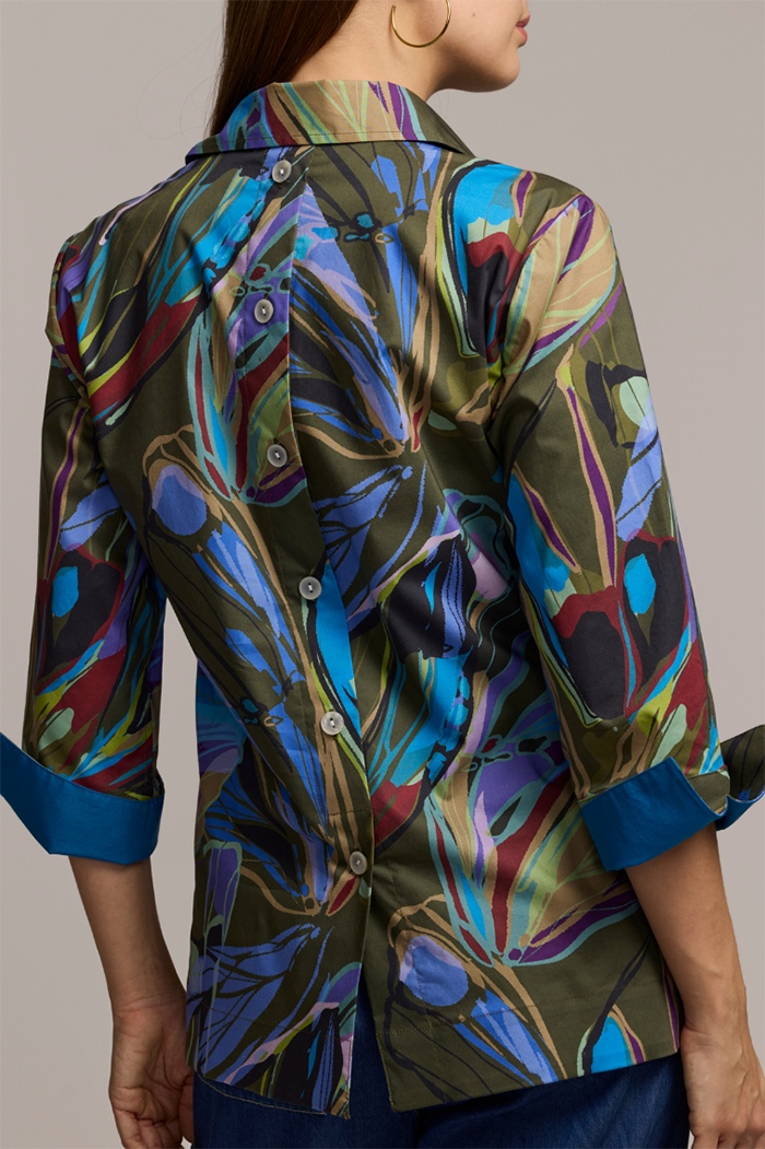 Vibrant Abstract-Print Blouse