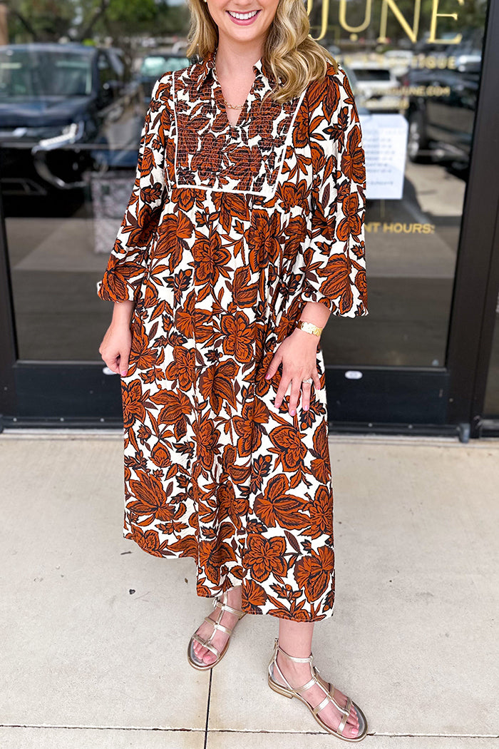 Casual Floral Pocket Dress