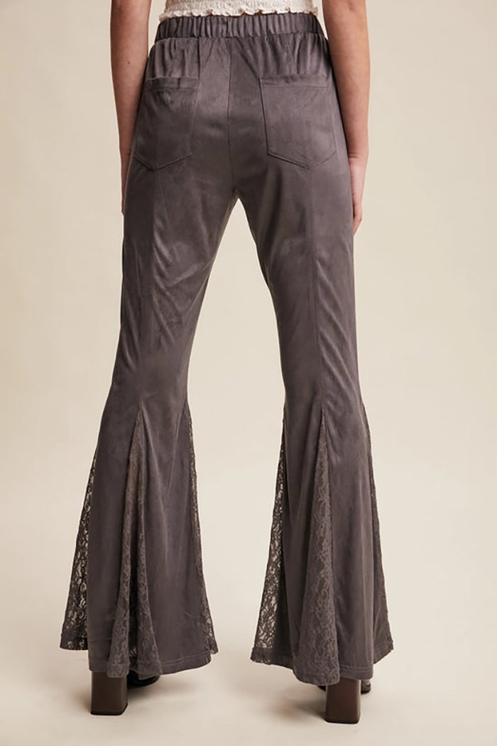 Ruffled Sleeveless Tank & Lace Flare Leg Pants Set