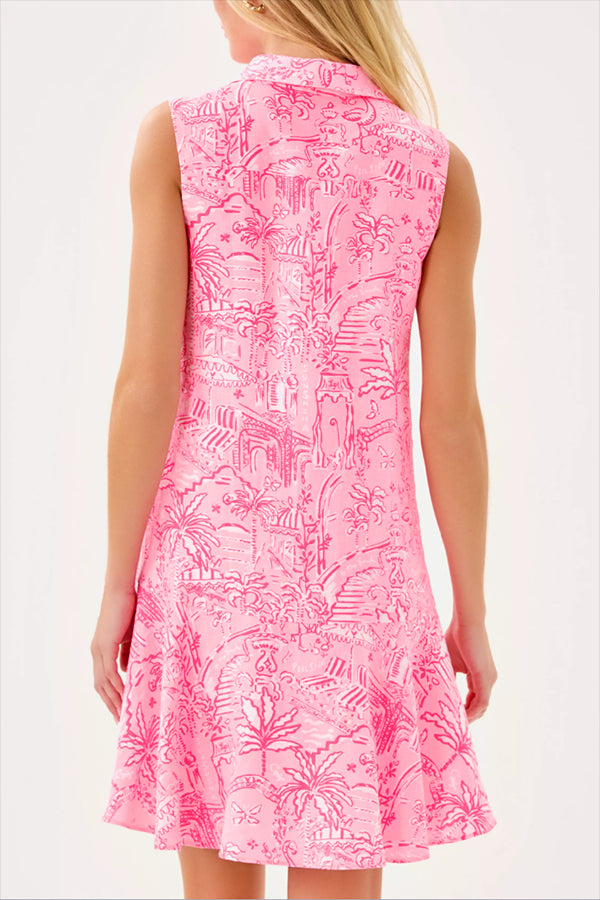 Casual Flounce Hem Shirt Dress