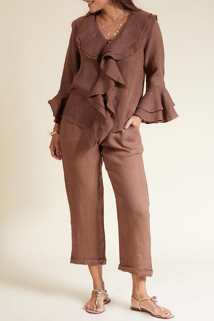 Casual Solid Color Pant Set