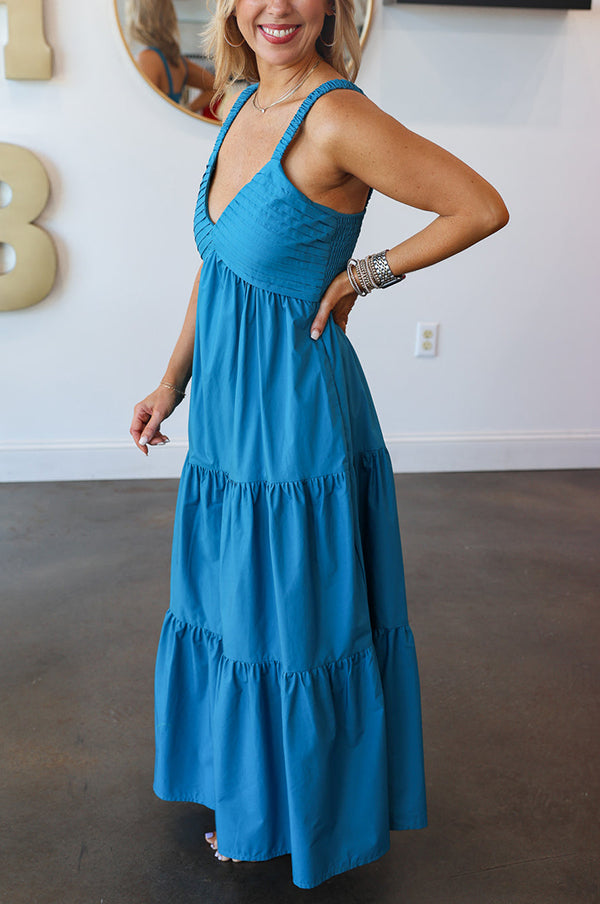 V-Neck Sling Layered Dress