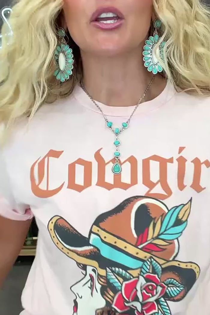 Teardrop Turquoise Western Drop Necklace