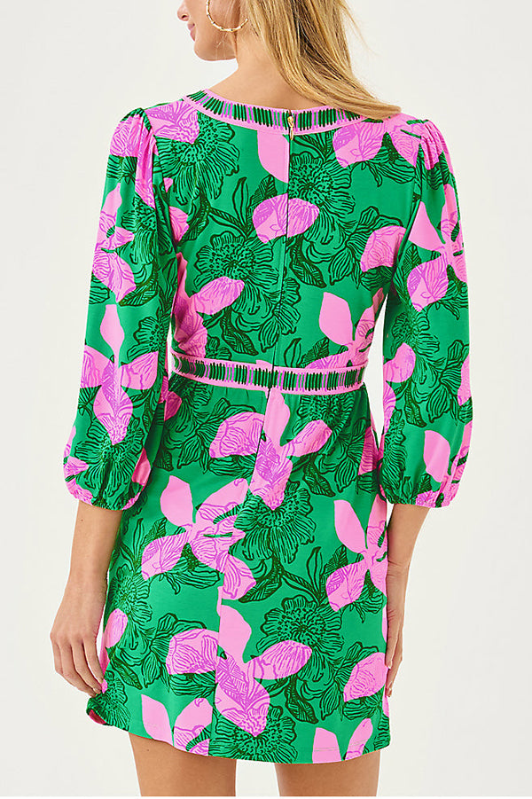 Casual Pink Floral V-Neck Romper