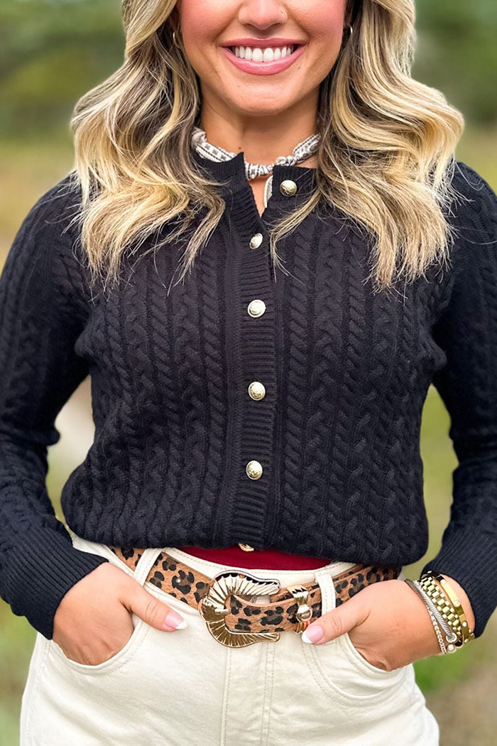 Casual Cable Knit Cardigan