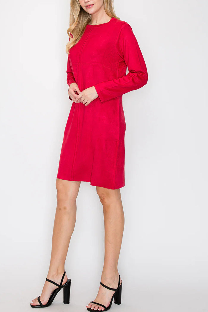 Faux Stretch Suede Dress