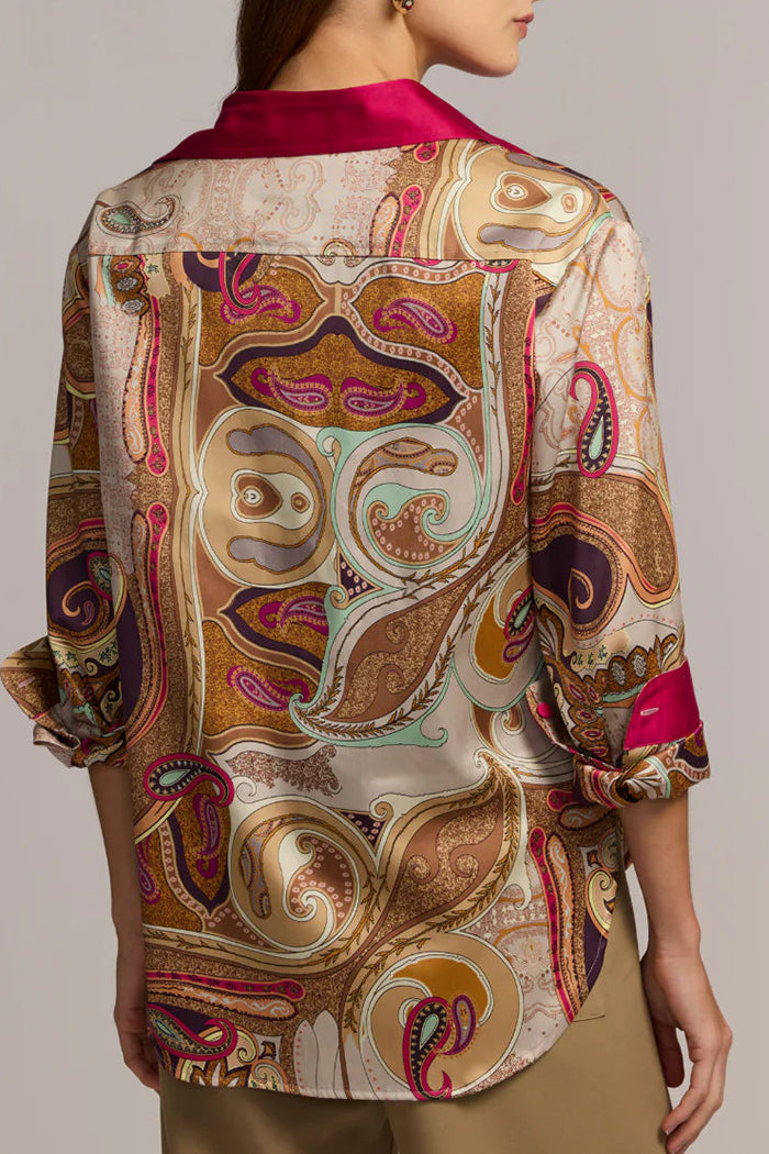 Vibrant Paisley Button-Down Top