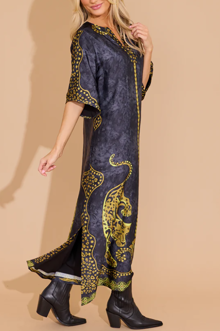 Animal Pattern Maxi Dress