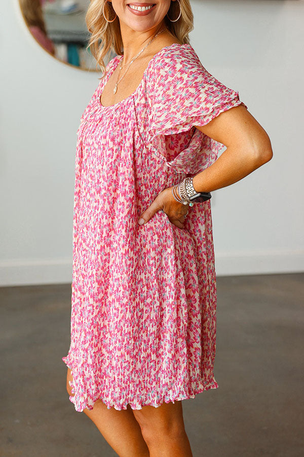Floral Tie Back Mini Dress