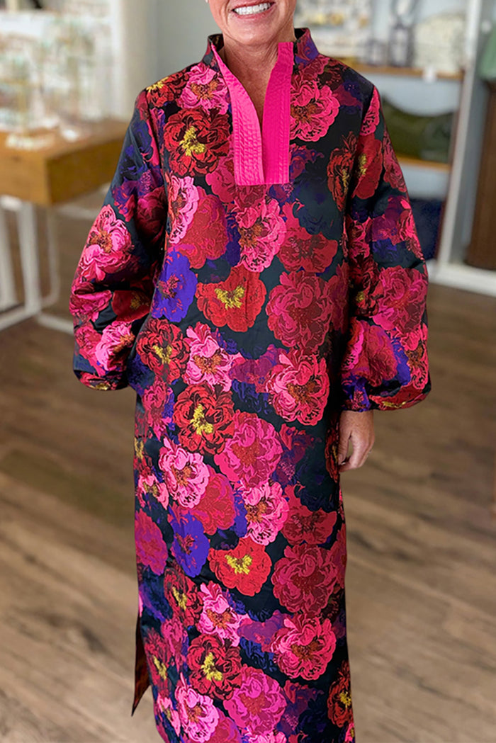 Vibrant Floral Pocket Maxi Dress