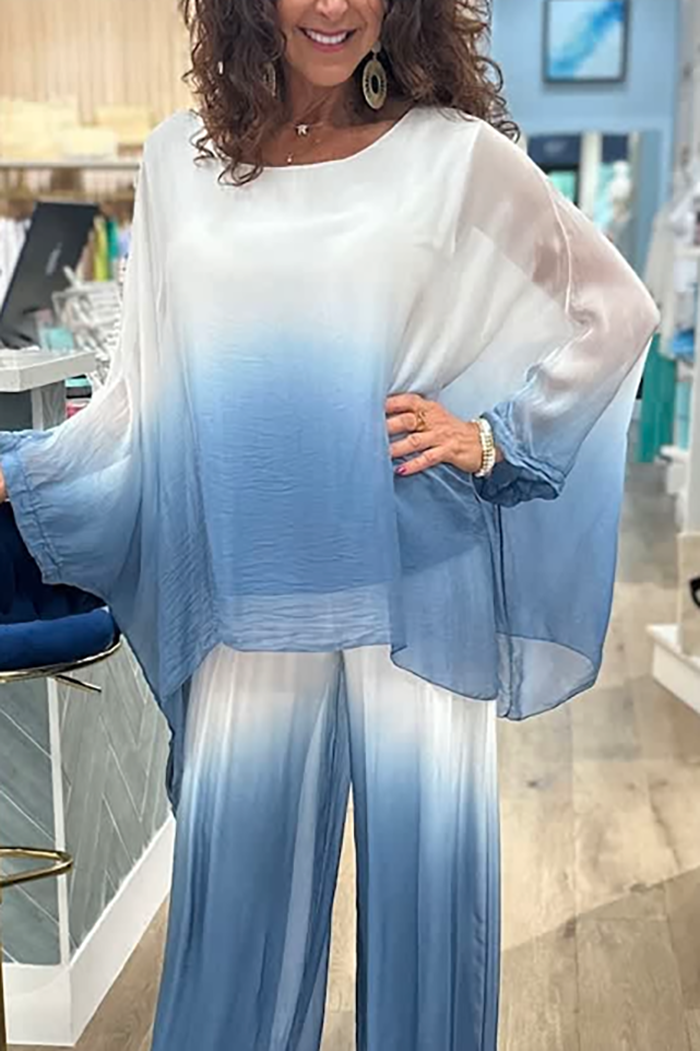 Casual Gradient Silk Top