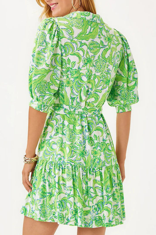 Pleated Hem Floral Dress