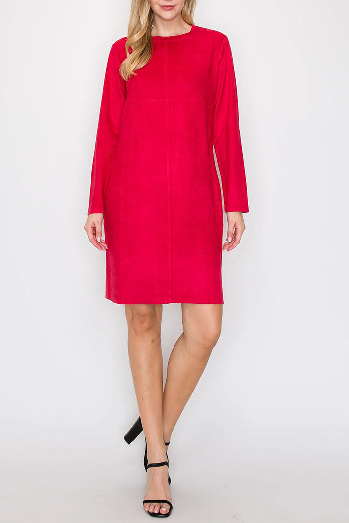 Faux Stretch Suede Dress