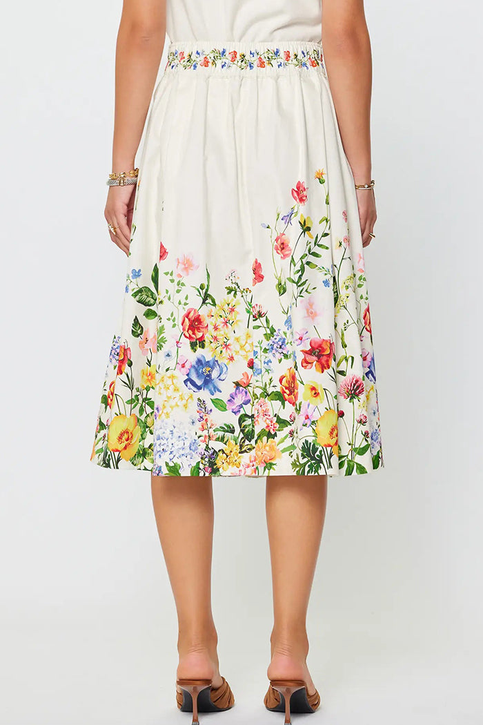 Floral A-Line Midi Skirt