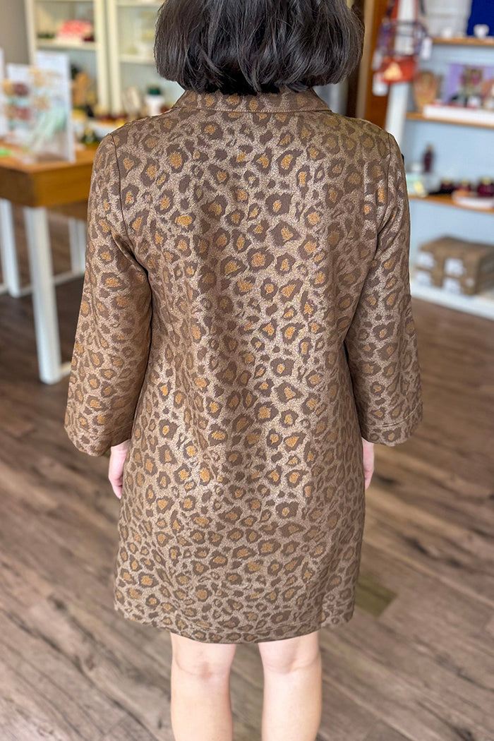 Golden Leopard Pocket Dress