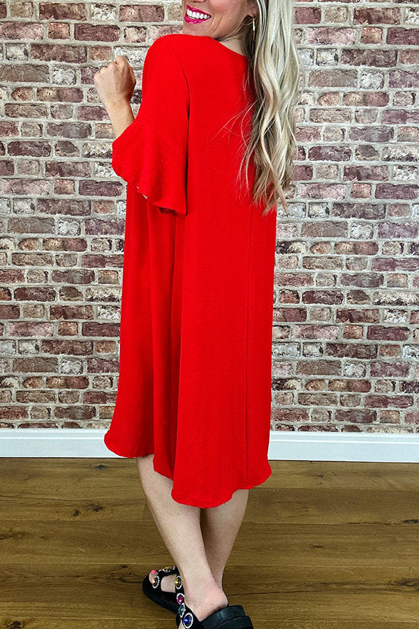 Casual Frill Sleeve Dress