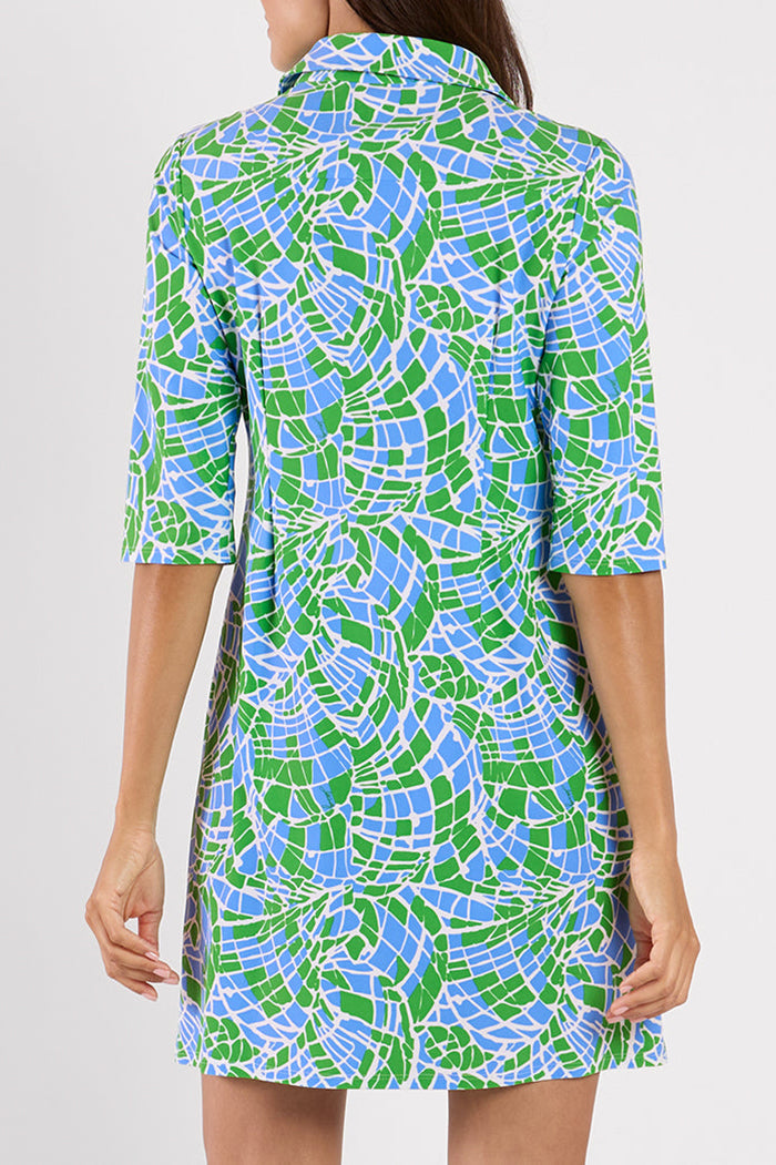 Button Front Print Dress