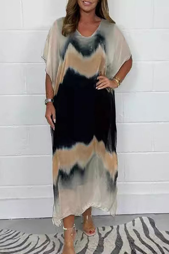 Casual Chiffon Color Block Dress