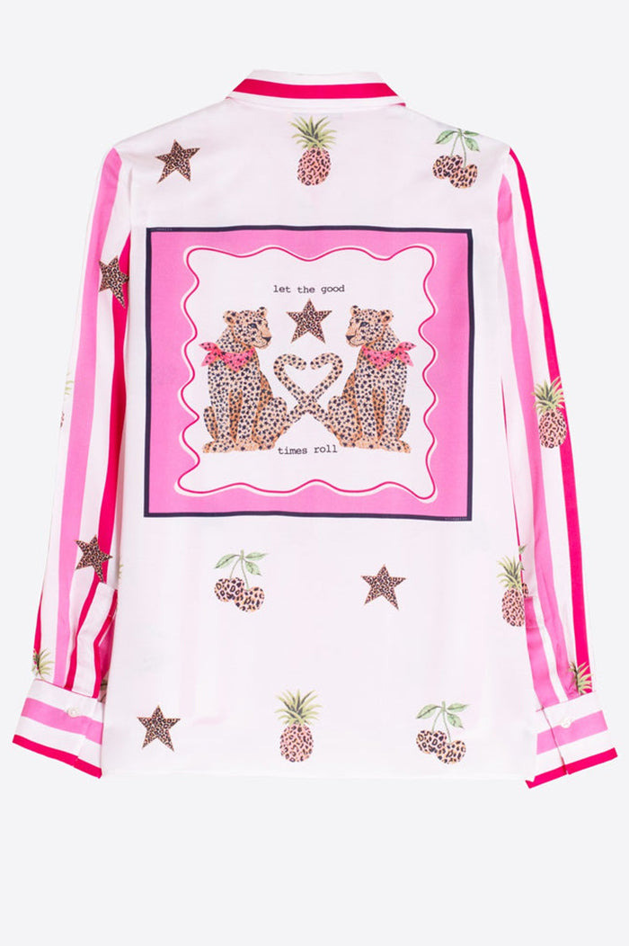 Casual Pineapple Cherry Stripe Top