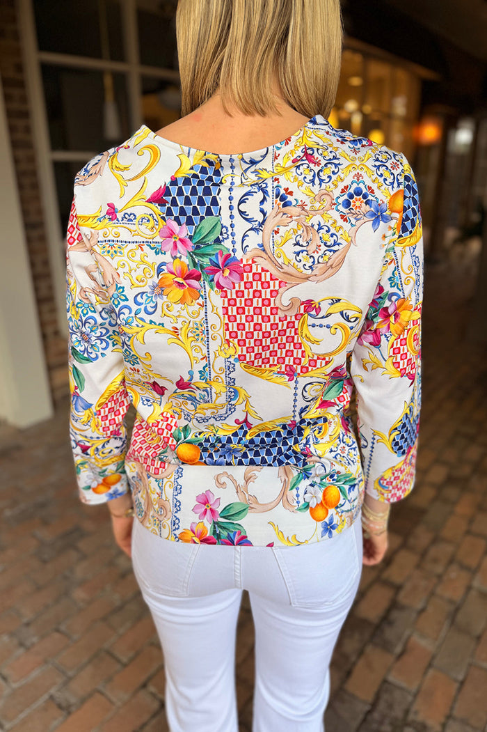 3/4 Sleeve Floral Top