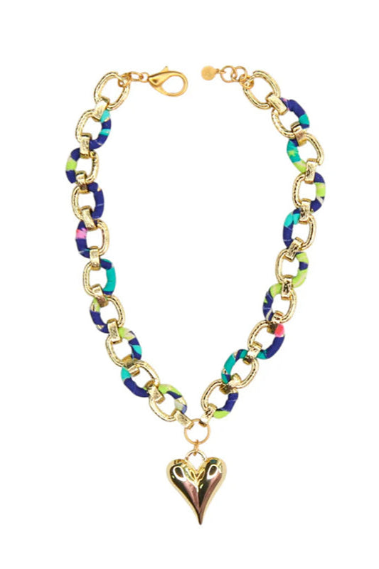 Link Chain Heart Pendant Necklace