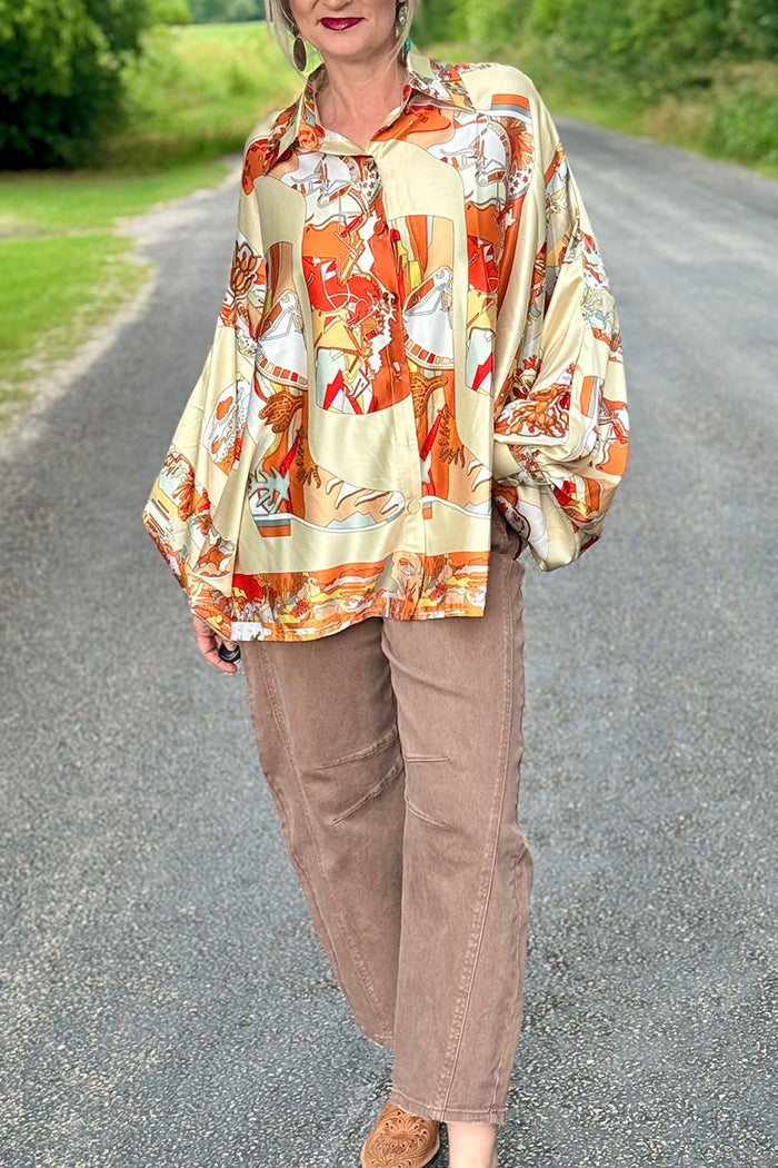 Batwing Sleeve Western Top