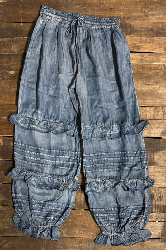 Ruffled Tiered Baggy Pants