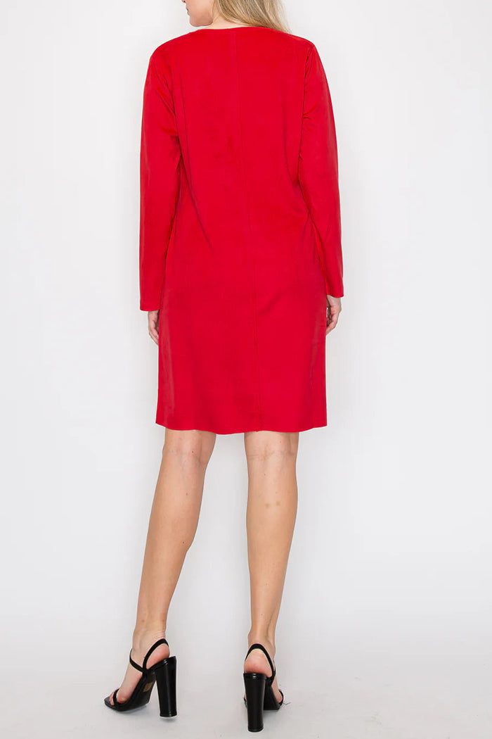 Faux Stretch Suede Dress