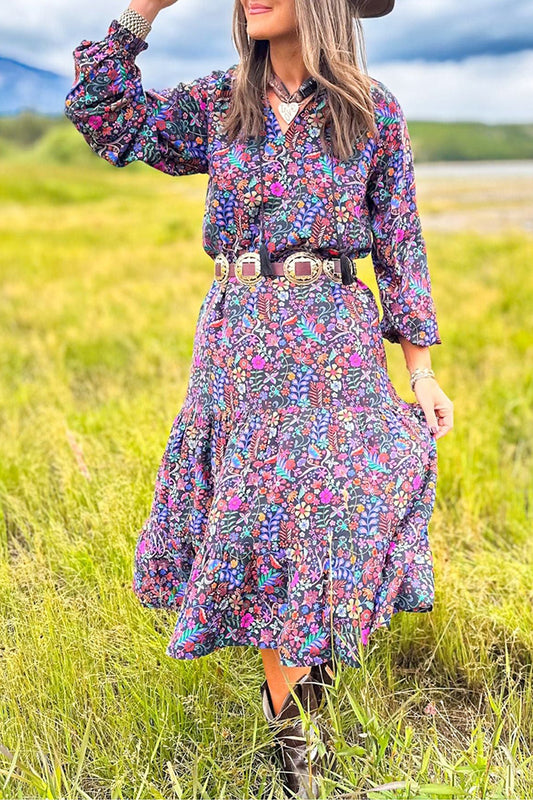 Casual Floral Pattern Maxi Dress