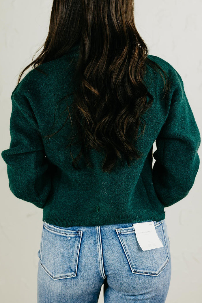 Floral Zip Up Sweater