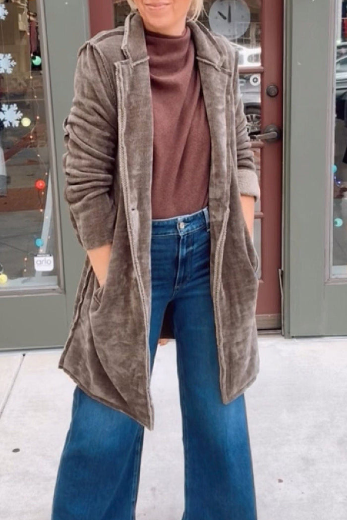 Vintage Pocket Distressed Oversized Coat