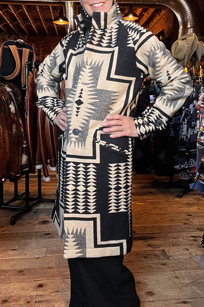 Western Tribal Geometric Longline Jacket