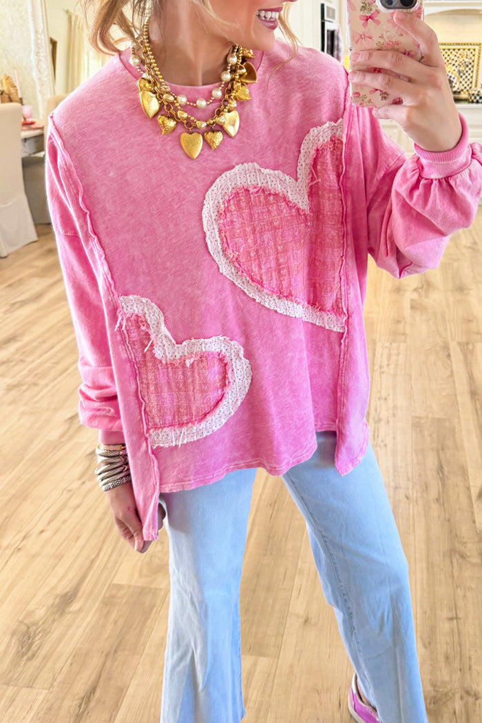 Oversized Heart Patch Top
