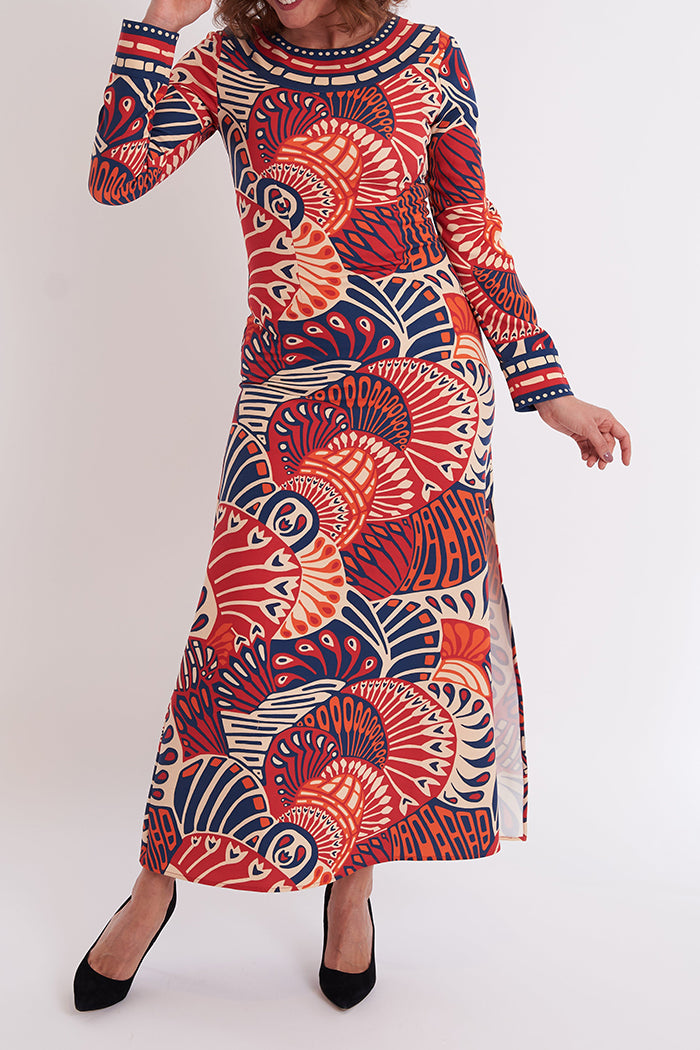 Bohemian Geometric Print Maxi Dress