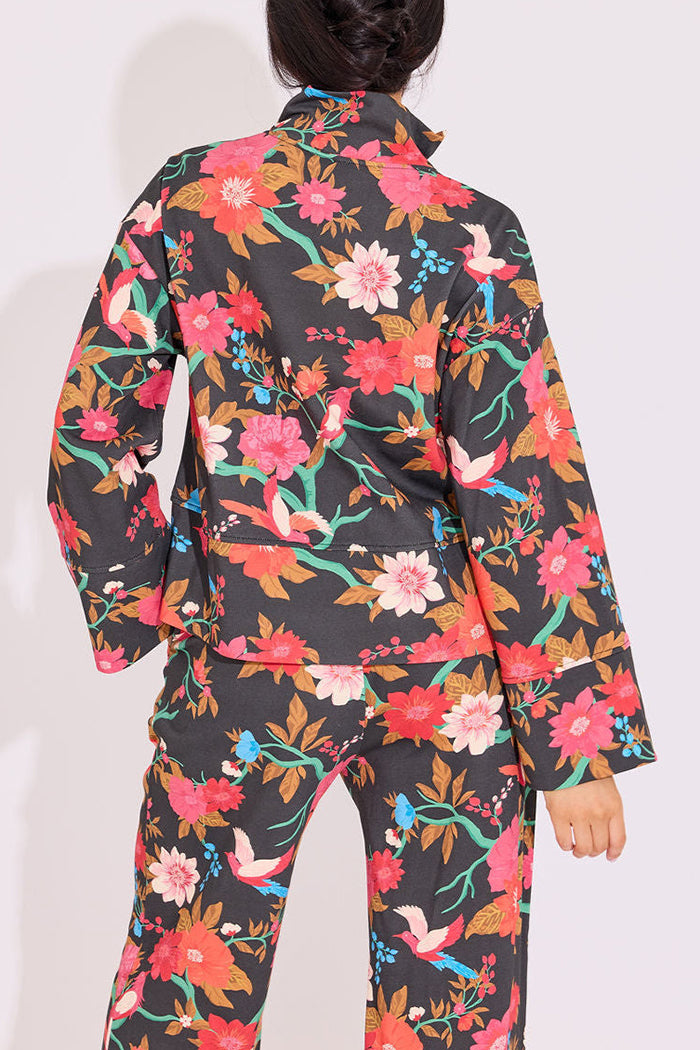 Half-Zip Floral Tracksuit Set