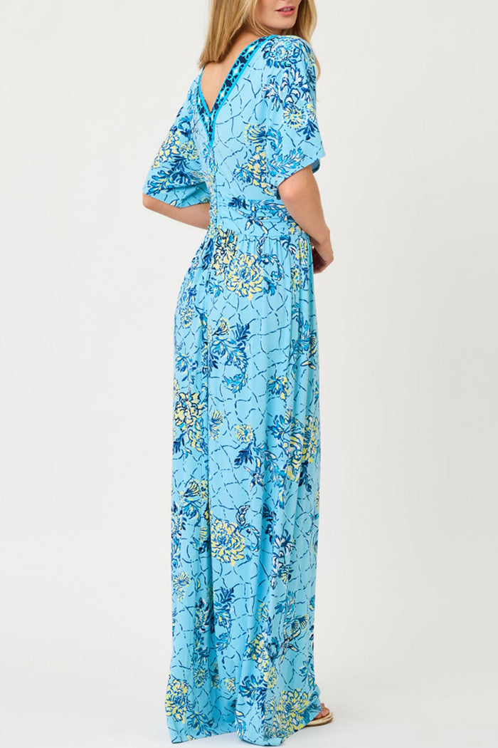 Floral Print Slit Maxi Dress