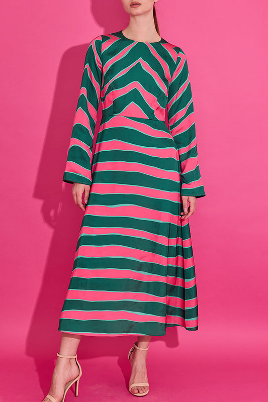 Casual Long Sleeves Stripes Dress
