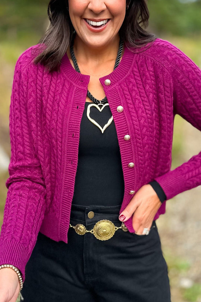 Casual Cable Knit Cardigan